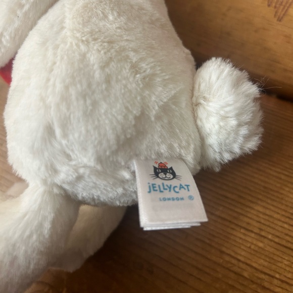Jellycat Red and White Bunny Stuffed Animal with Heart - Picture 5 of 6